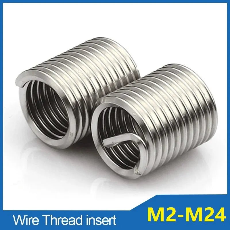 50PCS Helicoil Thread Repair Kits, M6 x 1.0 x 1.5D 304 Stainless Steel Wire  Thread Inserts, M6 x 1.0 Helicoil Type Bolt Thread Repair Sleeve