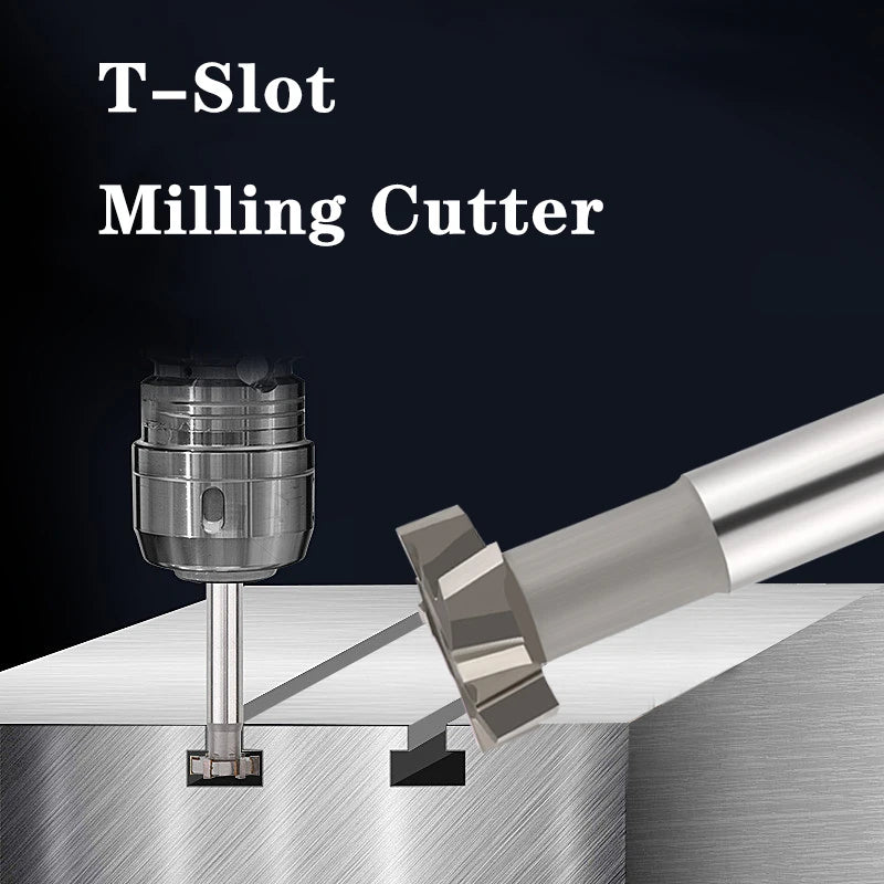 HSS T-Slot Milling Cutter Straight Handle Customizable Woodruff Key Seat Router Bit Diameter 10-40mm Metal End Mill Tool