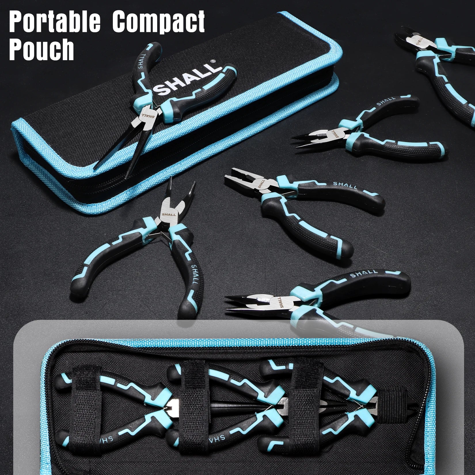 SHALL Mini Pliers Set 6-Piece Small Pliers Tool Set for Making Crafts Electronic Repairing & Jewelry with Pouch