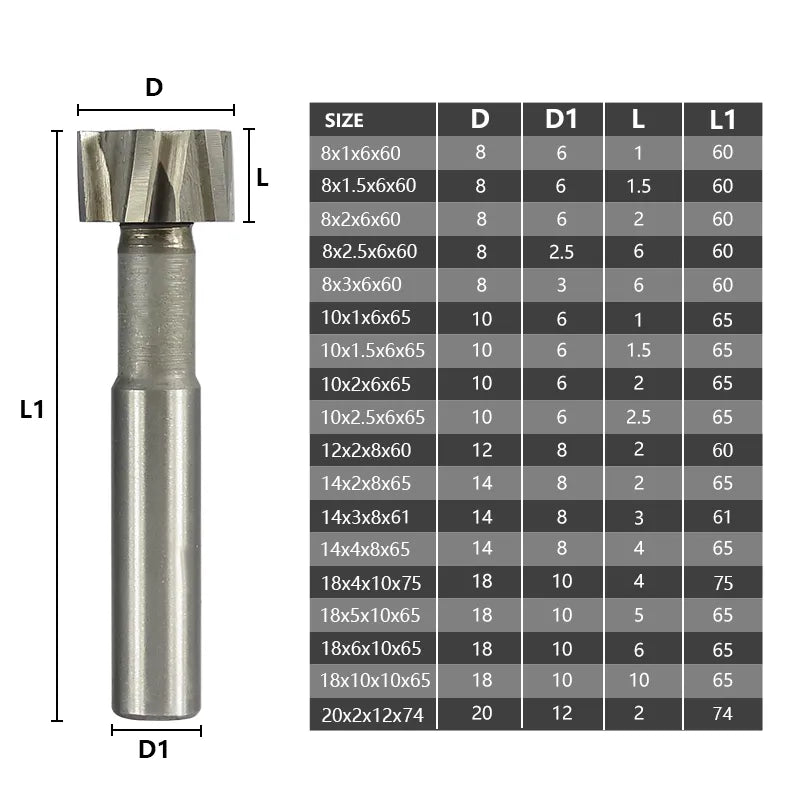 XCAN T Slot Milling Cutter 8-20mm HSS End Mill for Metal HSS Woodruff Key Seat Router Bit CNC Machine Milling Tool Router Bit
