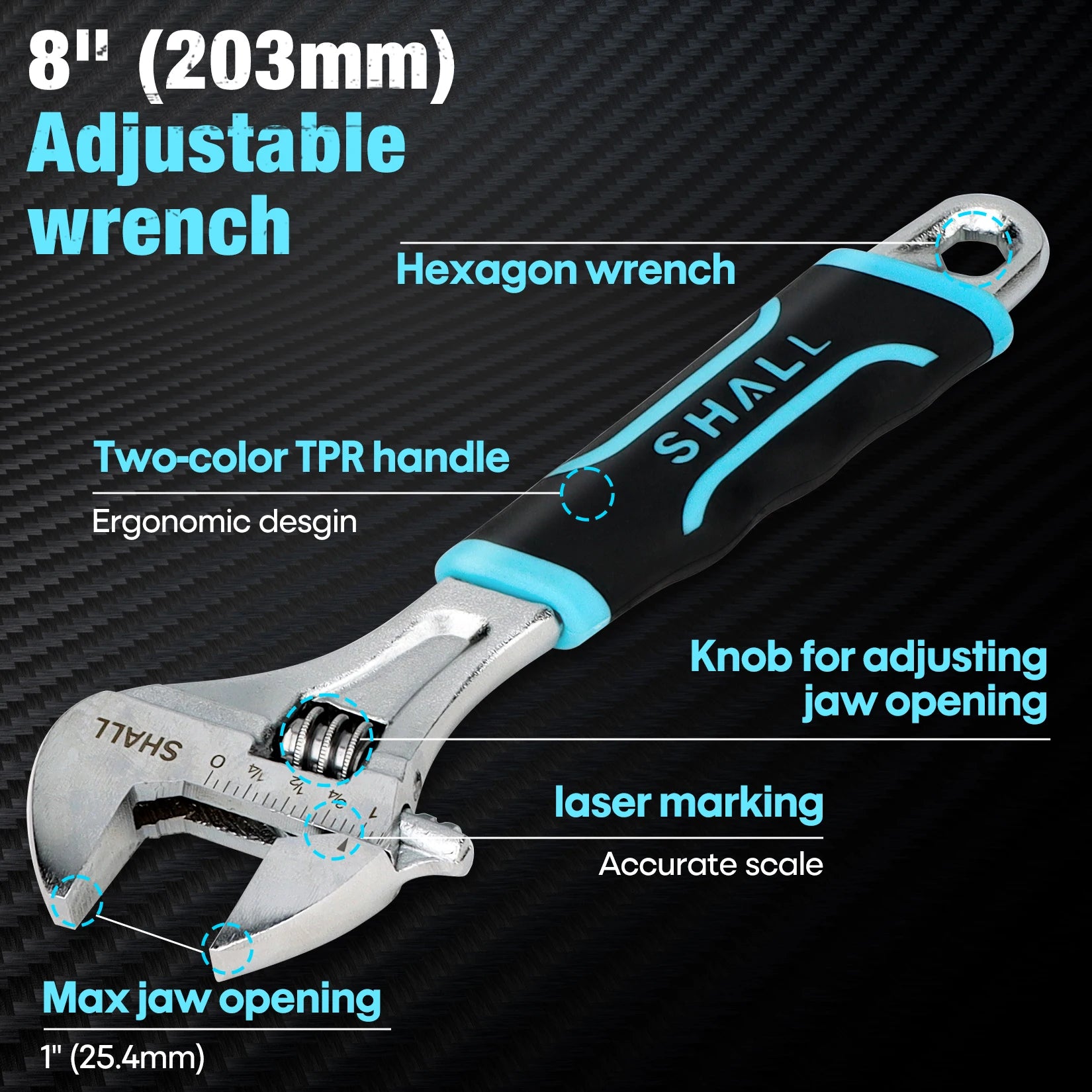 SHALL Pliers Tool Set 6-Piece Diagonal Cutting/Long Nose/Linesman /Slip-Joint/Groove-Joint Pliers Set with Adjustable Wrench
