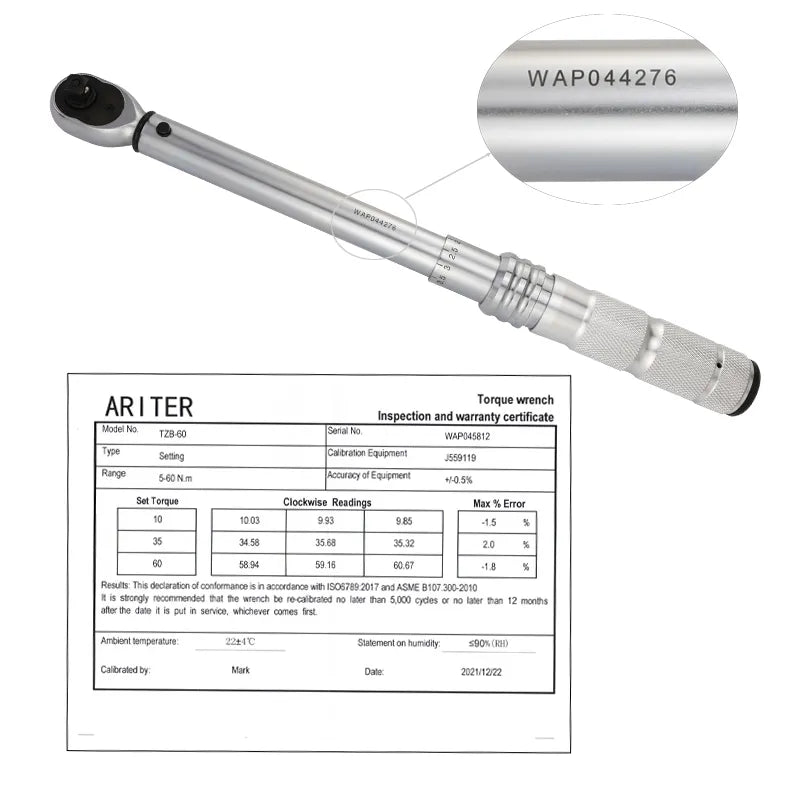 ARITER 1/4 3/8 1/2 Square Drive Torque Wrench 0.5-350N.m Accuracy 3% Car Bike Repair Hand Tools Spanner Two-way Ratchet Key