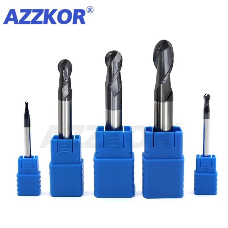 Milling Cutter Alloy Coating Tungsten Steel Tool CNC Maching Hrc50  Ball Nose Endmills  AZZKOR Top Milling CutterMachine Endmill