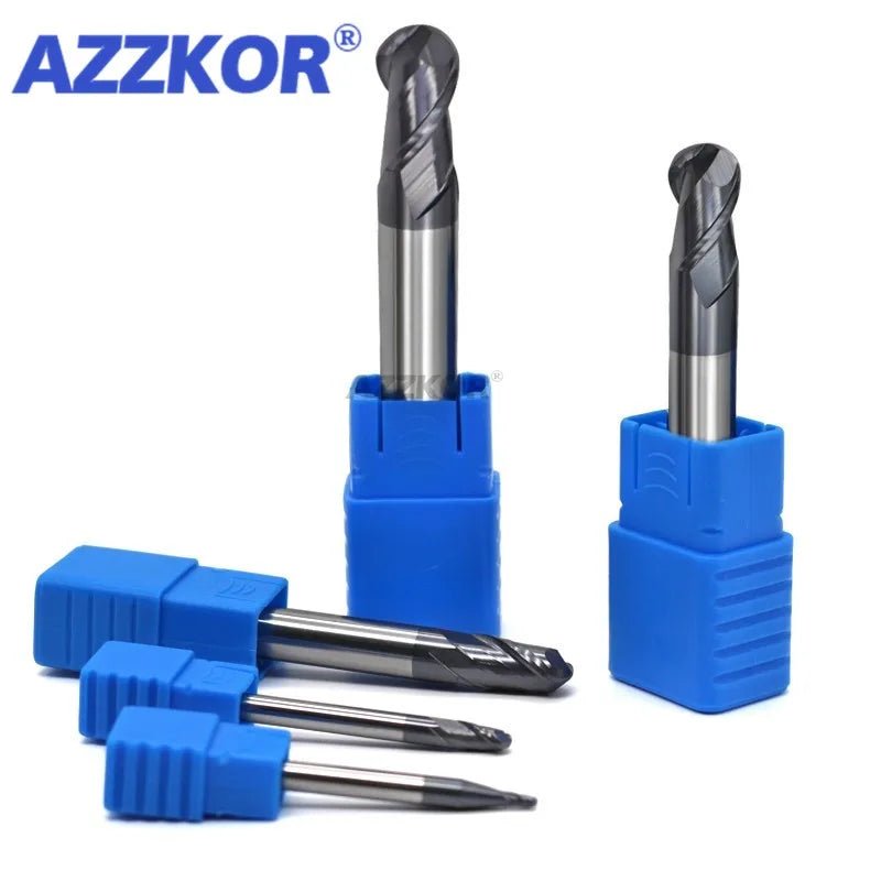 Milling Cutter Alloy Coating Tungsten Steel Tool CNC Maching Hrc50  Ball Nose Endmills  AZZKOR Top Milling CutterMachine Endmill