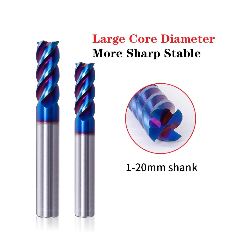 HRC65 Carbide End Mill Alloy Milling Cutter For Stainless Steel 4Flutes Tungsten Steel Face EndMills CNC Machine Cutting Tools