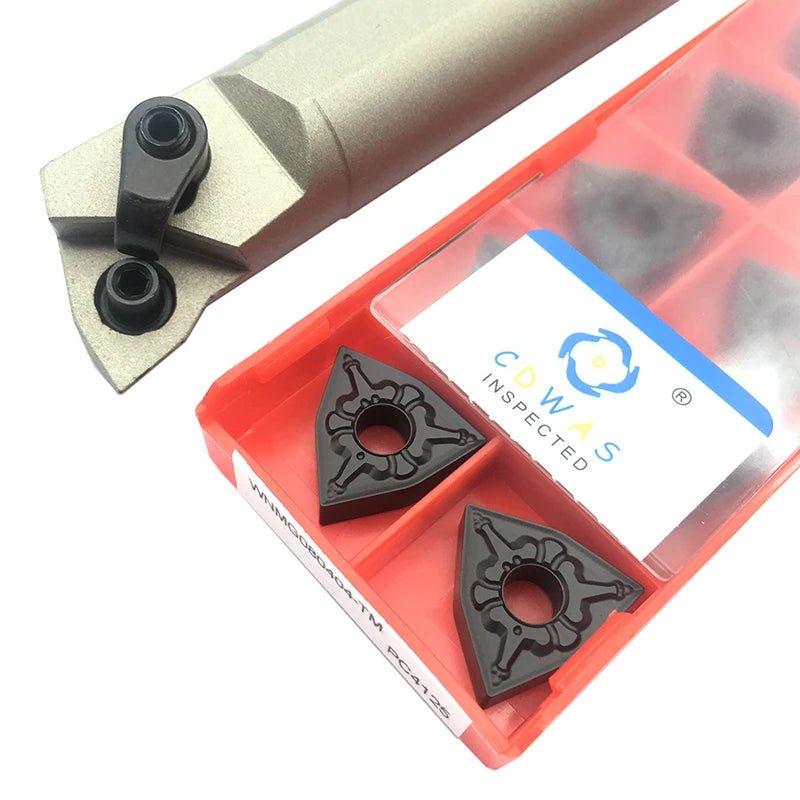10PCS WNMG080404 TM PC4125 Carbide Inserts + 1PC S20R MWLNR08 Internal Turning Tool Holder CNC Lathe Cutter Tool For Hard Steel