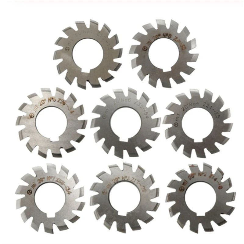 M0.5 M0.75 M1 M1.25 M2 M2.5 M3 M4-M10 Modulus PA20 degrees NO.1-NO.8 HSS Gear Milling cutter Gear cutting tools Free shipping