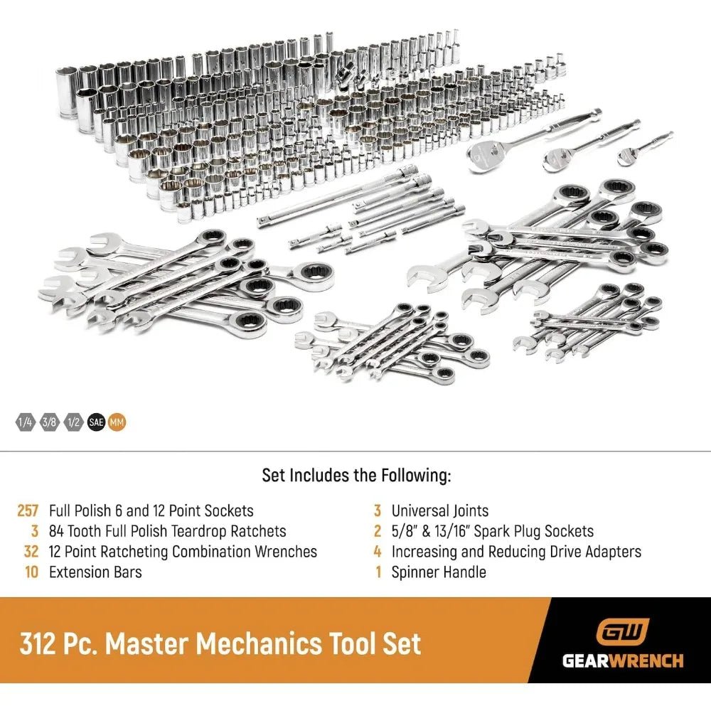 GEARWRENCH 312 Piece Master Mechanics Tool Set - 89071