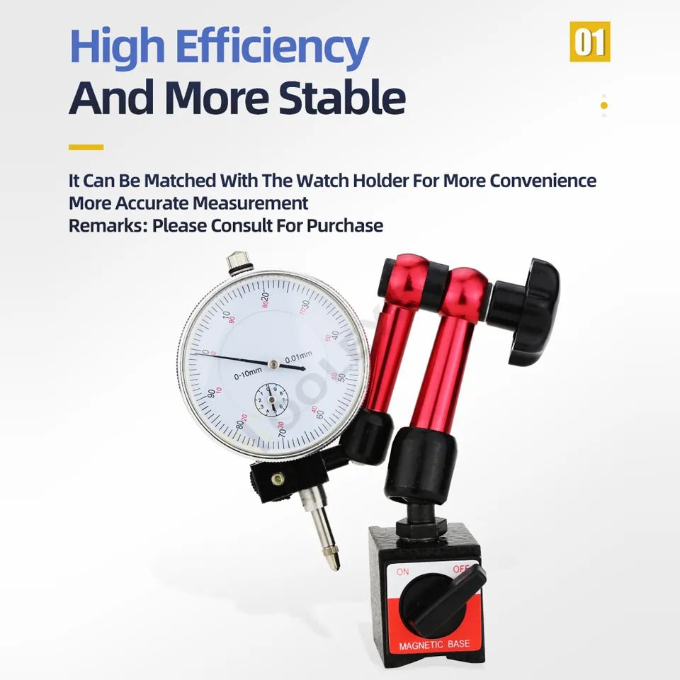 Dial Indicator Magnetic Holder Dial Bore Gauge Magnetic Stand Base Micrometer Measure Tools Hour Type Indicator Comparator Watch