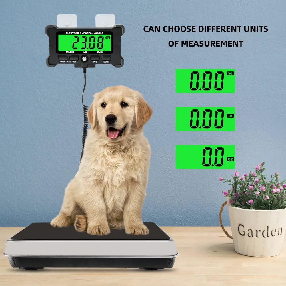 Yieryi 200kg/0.05kg Electronic Scale Digital Stainless Steel Bench Scales Backlit High Precision Strain Gauge Sensor for Farms