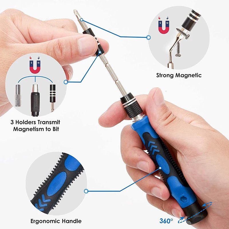 168 in 1 Precision Screwdriver Set 144 Bits Portable Electronics Screwdrivers Bag Magnetic Repair Tool for iPhone Xbox Laptop PC