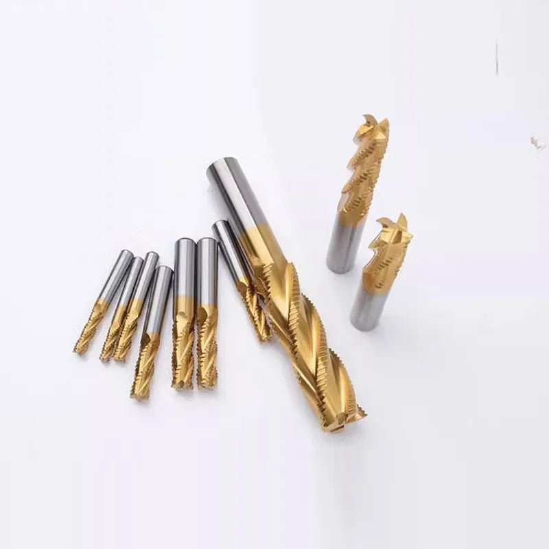 YIFINO HSS-AL White Steel Stainless Steel Aluminum Alloy Coarse Corn Endmill Cutter CNC Mechanical Milling Cutters Tools