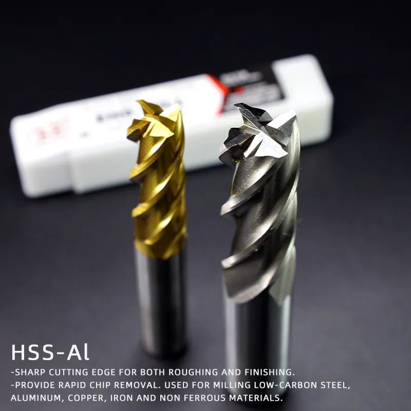 HSS Metal Cutter Co8 Cobalt 4 Flutes Teeth Aluminum Milling Tool Key Seater Router Bit