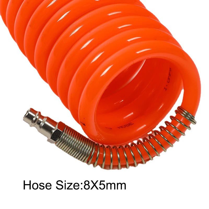 6M/9M Pneumatic Air Hose PU Tube with European Connector Retractable Spring EU Quick Coupling Pipe Air Compressor Fitting Parts