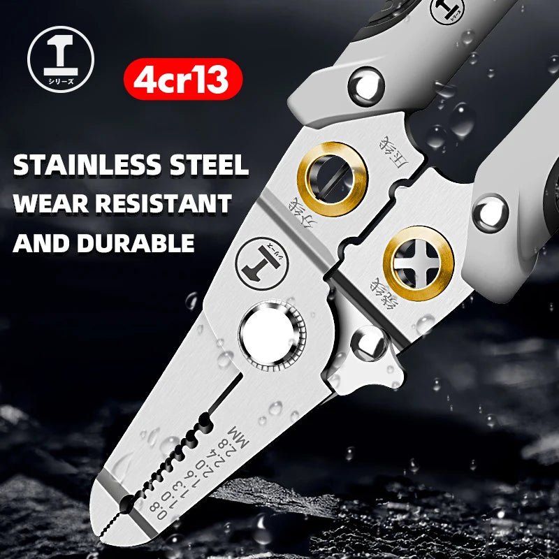Wire stripper special  cutter tool for electrician Multi functional dialing and pressing leather artifact pliers