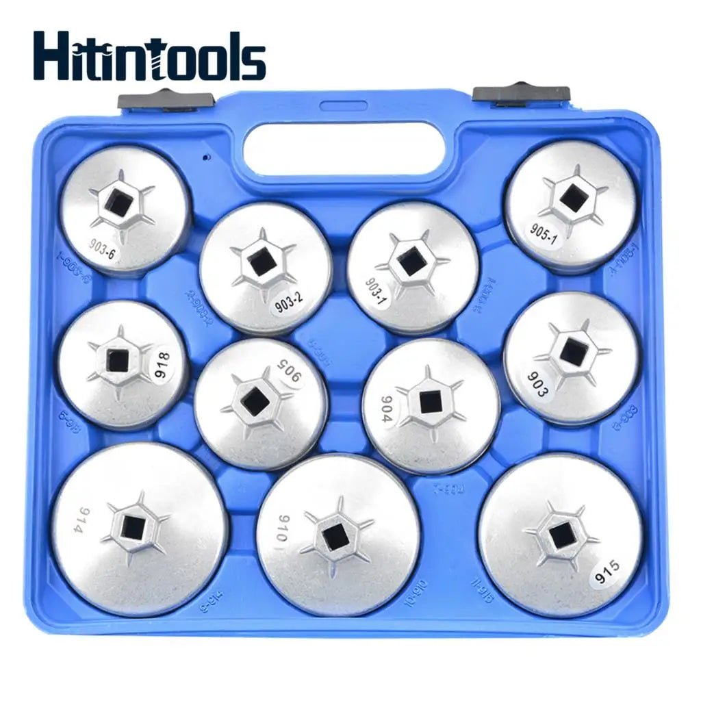 23pcs Aluminum Alloy Cup Type Oil Filter Cap Tool Wrench Socket Removal Set