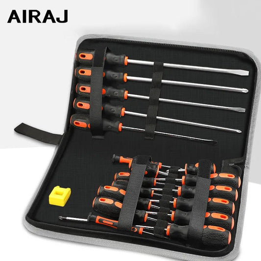 AIRAJ Universal 6/8/10 Pcs Screwdriver Set Multifunctional Appliance Parts Repair Tool One Word Cross With Magnetizer and Storag