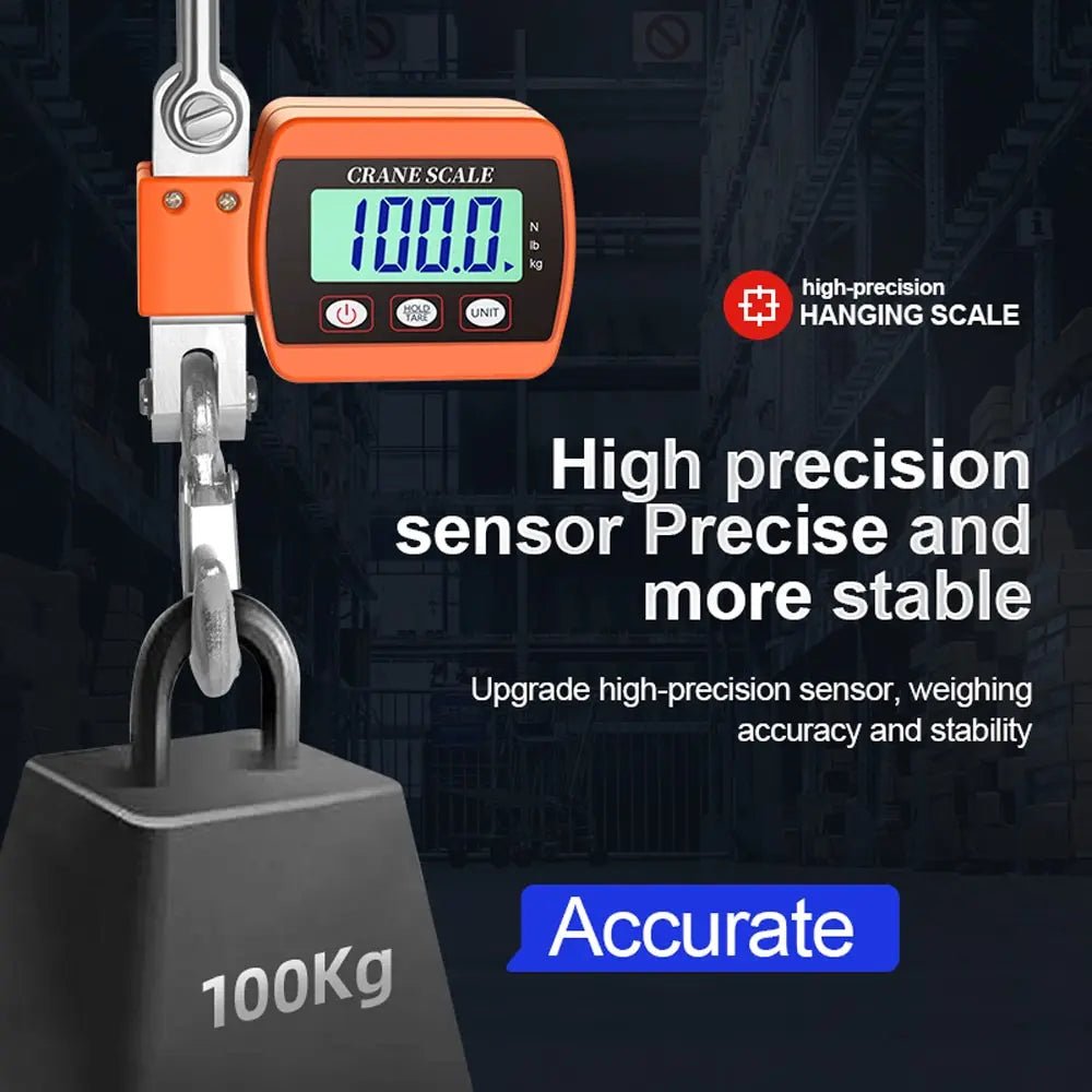 0.05-500kg LCD Digital Scale Crane Scale Portable Industrial Electronic Scale Heavy Duty Weight Hook-Hanging Scale Weighing Tool