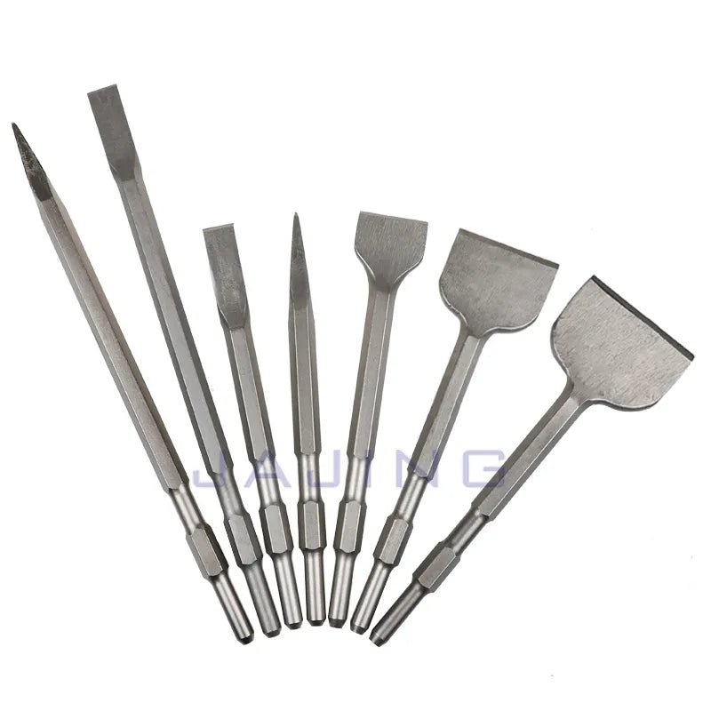 1pc 17mm Hex Shank Electric Hammer Bull Point Flat Spade Chisel Bit For Masonry and Concrete Brick Stone